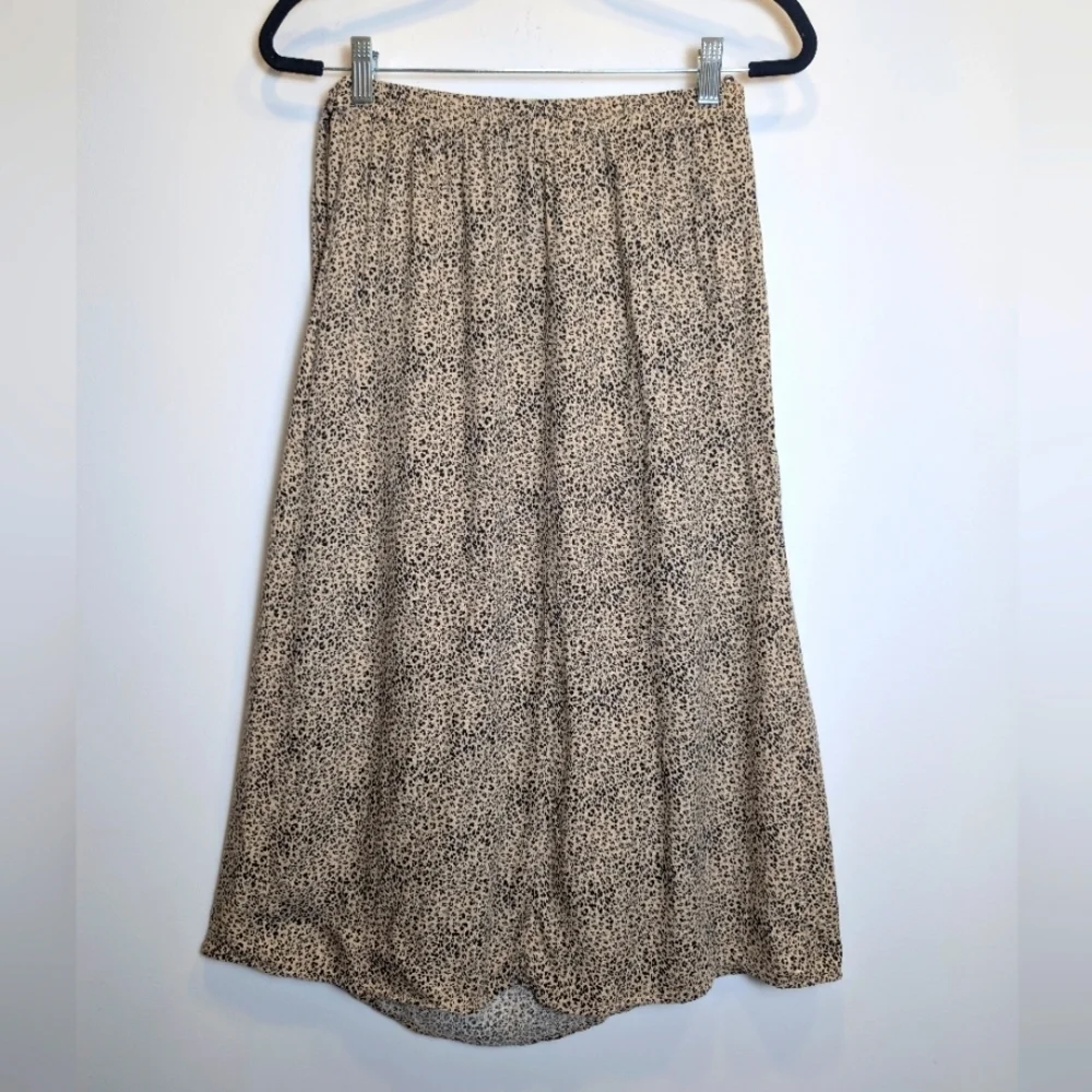 Urban Romantics Brown Black Animal Print Midi Wrap Skirt Size Large